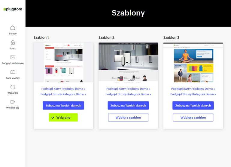 Wybór szablonu graficznego sklepu